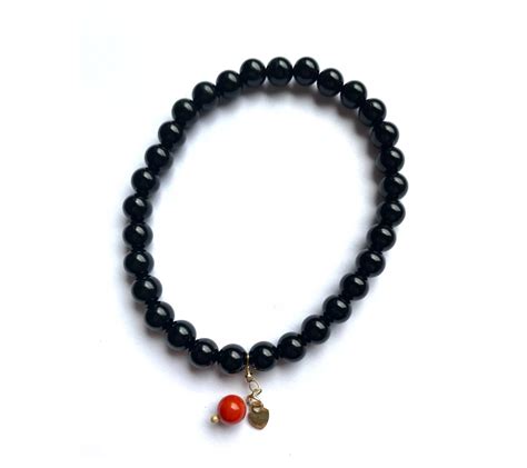 Alkeme K Gold Onyx Coral Charm Stretch Bracelet Qvc