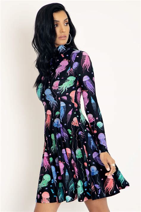 Sea Jellies Long Sleeve Evil Longline Dress Limited