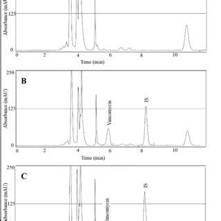 Representative Chromatograms Of A Blank Plasma B Vancomycin And IS