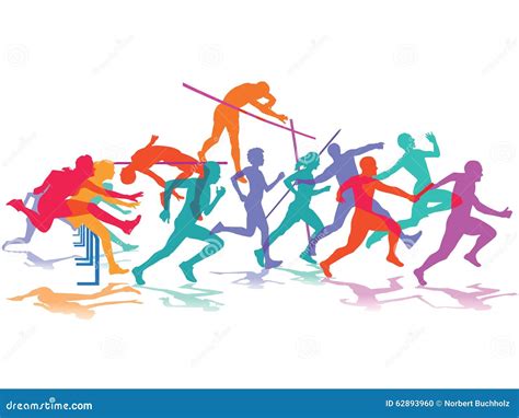 Track And Field Athlete Hurdles Vector Illustration Cartoondealer