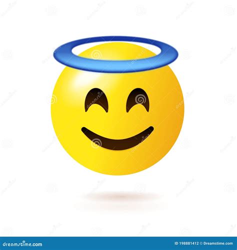 Smiling Face With Halo Emoji Character Stock Vector Illustration Of