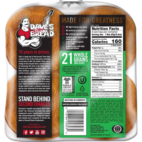 Daves Killer Bread® 21 Whole Grains And Seeds Burger Buns Organic