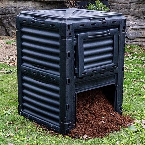 Lvlong Heavy Duty Compost Bin Outdoor Black 300l80gallons Large