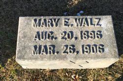 Mary E Walz M Morial Find A Grave