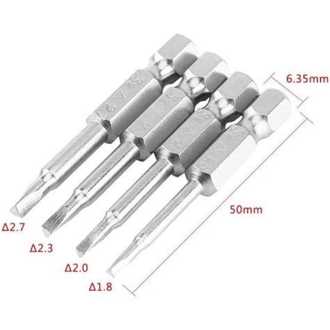 Set De 4Pcs 50Mm 1 4 Embouts De Vissage Magnétique Tournevis Queue Hex