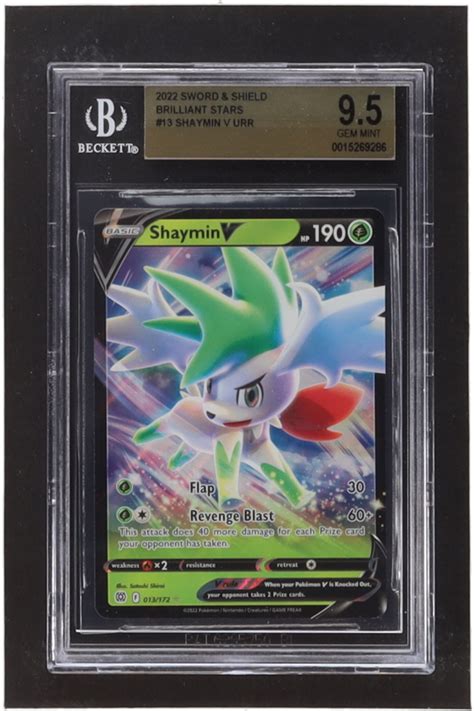 Shaymin V 2022 Pokemon Sword And Shield Brilliant Stars 13 BGS 9 5