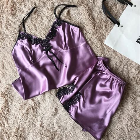 Satin And Lace Babydoll Pajamas Lingerie Lazada Ph