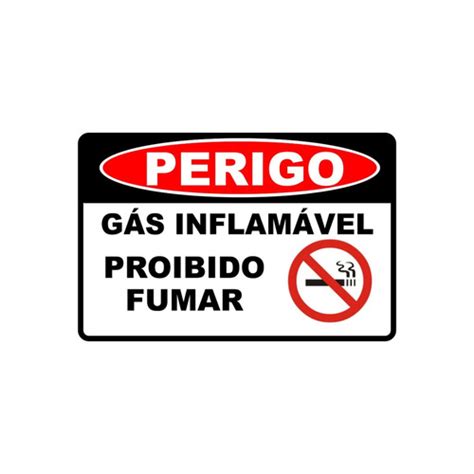 Kit 10 Placa Sinalização Perigo Gás Inflamável Proibido