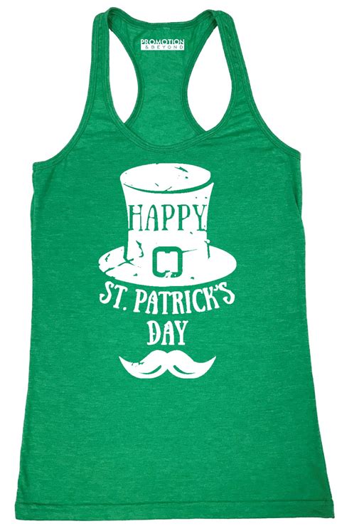 Pandb Happy St Patricks Day Womens Tank Top L H Green