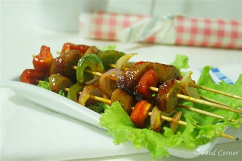 Grilled Sausage Skewers with BBQ Sauce - Food Corner