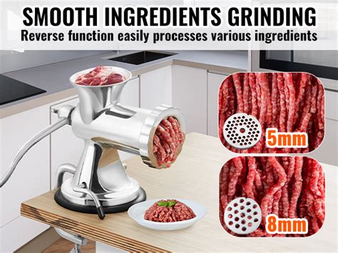 Vevor Manual Meat Grinder Stainless Steel Hand Meat Grinder With