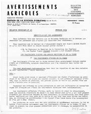 Avertissements Agricoles Toutes Cultures Centre 1964 2