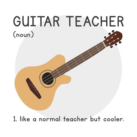 Guitar Teacher Definition Simple Fun Guitar Poster Clipart Cartoon