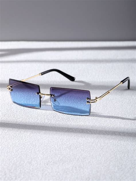 Men Tinted Lens Rimless Fashion Glasses Glasses Fashion Stylish