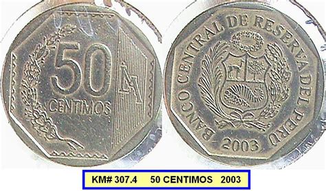 Numismatica Del Peru Monedas Peruanas Peruvian Coins 50 CENTIMOS