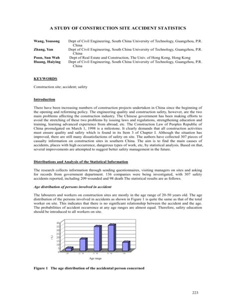 A Study of Construction Site Accidents Statistics