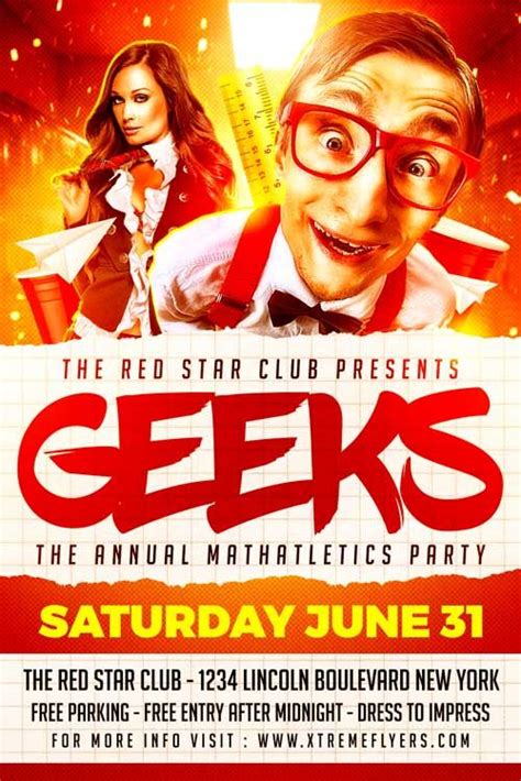 Nerds Party Flyer Template Party Flyer Nerd Party Flyer Template