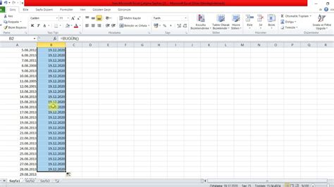Excel De Ki Tarih Aras Y L Ya Hesaplama Youtube
