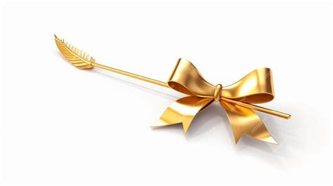 Premium Photo Golden Bow And Arrow Isolated On White Background