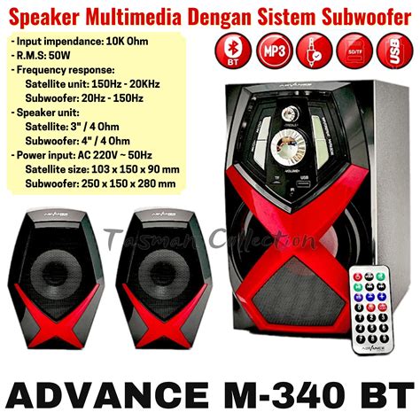 Speaker Multimedia With Subwoofer System Rms Watt Advance M