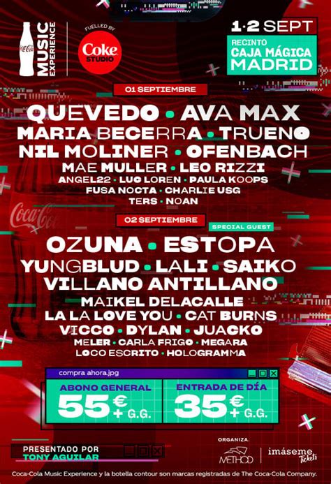 Coca Cola Music Experience Cartel Entradas Horarios Y Hoteles