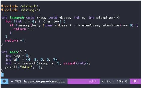 Practical C Linear Search