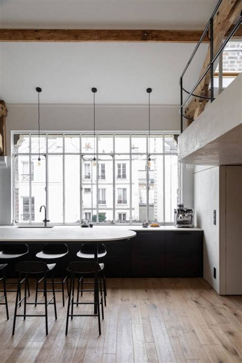 A Minimalist Black And White Loft In Paris