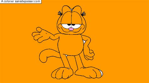 Dessin colorié Coloriage Garfield par un invité Sans Dépasser