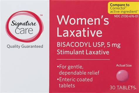 Signature Care Laxative Womens Bisacodyl USP 5mg Enteric Coated Tablet