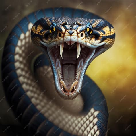 premium photo beautiful snake closeup face generative ai