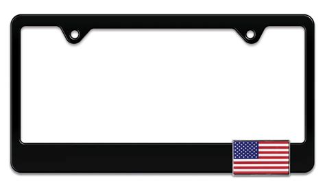 3D Modern American Flag Black Metal License Plate Frame | Elektroplate