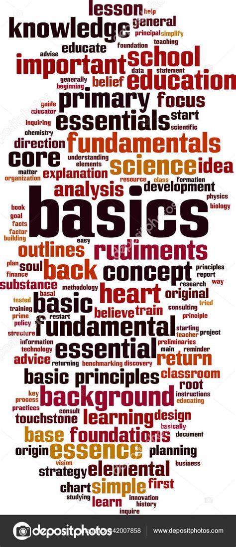 Basics Word Cloud Concept Collage Made Words Basics Vector Illustration