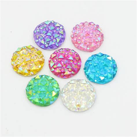 Big Discount Multi Mm Pcs Ab Color Flatback Resin Round Stone Beads