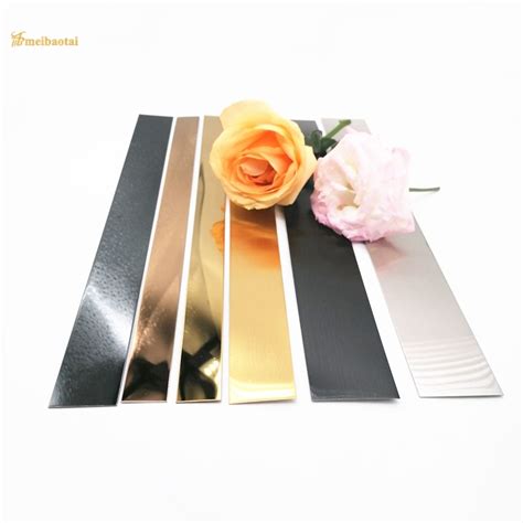 Wholesale Golden Stainless Steel Flat Strip Thin Decorative Metal