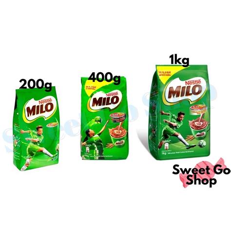 READY STOCK Nestle MILO Activ Go Chocolate Malt Powder 200g 400g 1kg