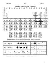 2046 Test 1 Form B Answers Docx CHM 2046 Test 1 Form B PERIODIC TABLE