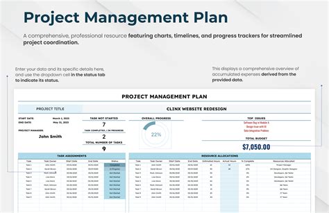 Project Management Template in Excel, Google Sheets - Download | Template.net