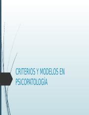 Criterios Y Modelos En Psicopatologia Pptx Criterios Y Modelos En