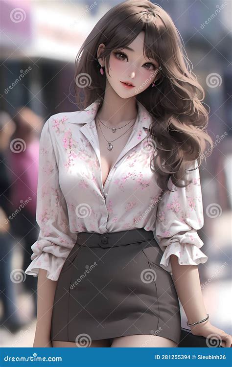 A Pretty Anime Girl in Formal Outfit Generated by Ai Stock Illustration - Illustration of ...