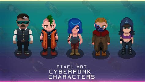 Pixel Art Cyberpunk Characters - thegameassetsmine | Cyberpunk ...