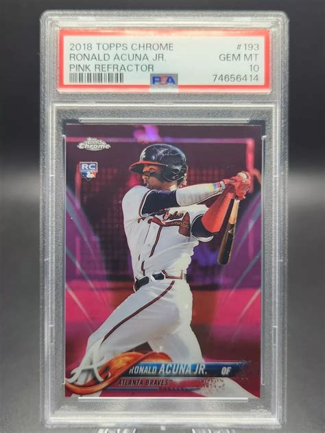 Ronald Acuna Jr 2018 Topps Chrome 193 Pink Refractor PSA 10 Price