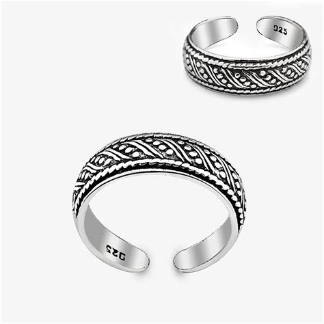 Oxidized Silver Celtic Toe Ring Whole Sale 925 Silver