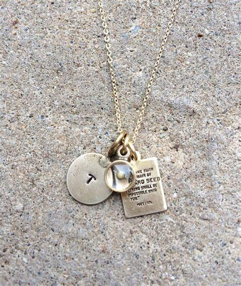 Personalized Mustard Seed Necklace Inspirational By AllieMJewelry