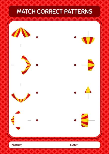 Premium Vector Match Pattern Game With Umbrella Worksheet For