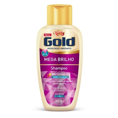 Shampoo Sem Sal Niely Gold Mega Brilho