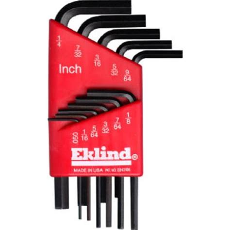 Eklind 10111 Hex L Key Allen Wrench 11pc Set Sae Inch Sizes 050 14