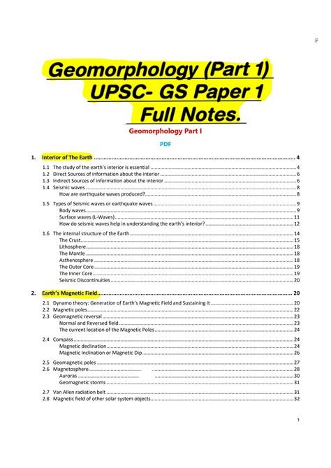 Solution Upsc Gs Paper Geomorphology Part Notes In English Studypool