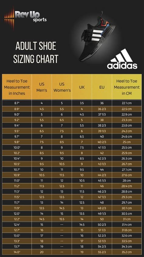 Size Charts For Footwear And Apparel Adidas Asics Under Armour New