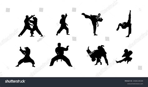 Vector Illustration Karate Martial Arts Silhouette Stock Vector Royalty Free 2506128169