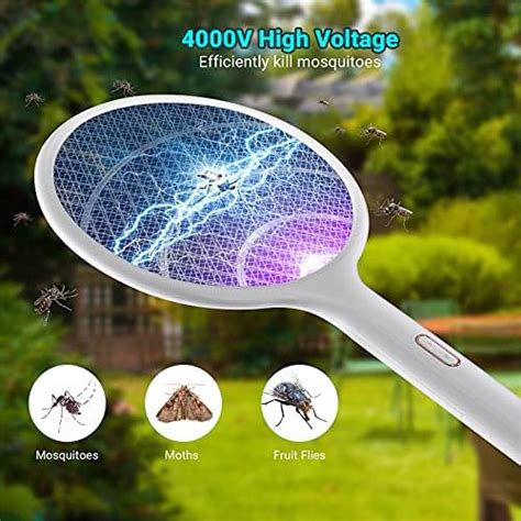 YISSVIC Matamoscas eléctrico de 4000 V raqueta matamoscas de insectos